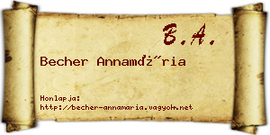 Becher Annamária névjegykártya